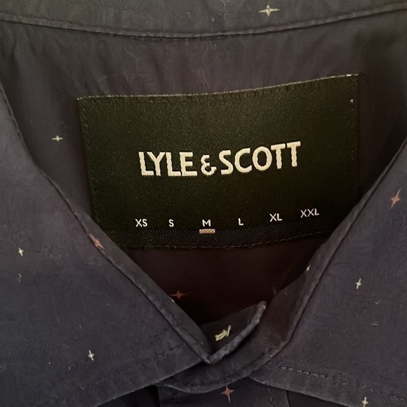 Lyle and Scott navy blue short sleeve shirt men’s medium - Picture 3 of 4
